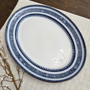 Keeling & Co. Losol Ware 'Ormonde' Pattern Flow Blue 14" oval Platter 1920s RARE